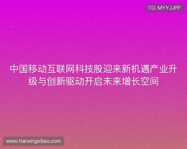 中国移动互联网科技股迎来新机遇产业升级与创新驱动开启未来增长空间